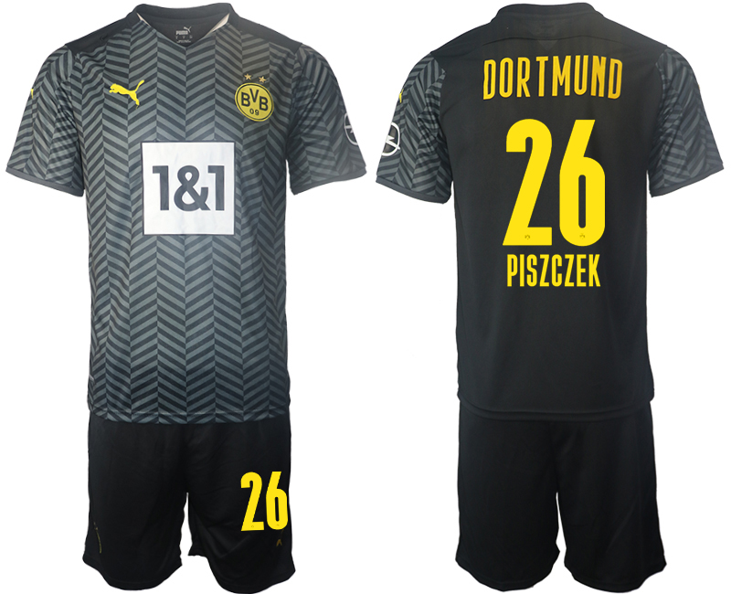 Men 2021-2022 Club Borussia Dortmund away black #26 Soccer Jersey->borussia dortmund jersey->Soccer Club Jersey